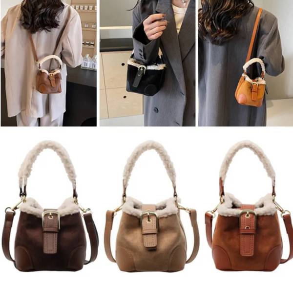 Crossbody Bags Women Shoulder Bag Casual Retro Plush Bag