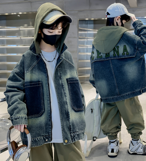 Older Boy Fleece-lined Denim Coat